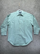 VTG Ralph Lauren Shirt Mens 16.5 32/33 Teal Yarmouth Oxford Flesh Pony Preppy