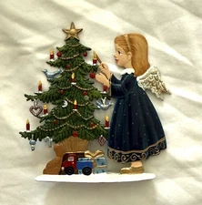 Wilhelm Schweizer Germany Painted Pewter Standing Angel 1992