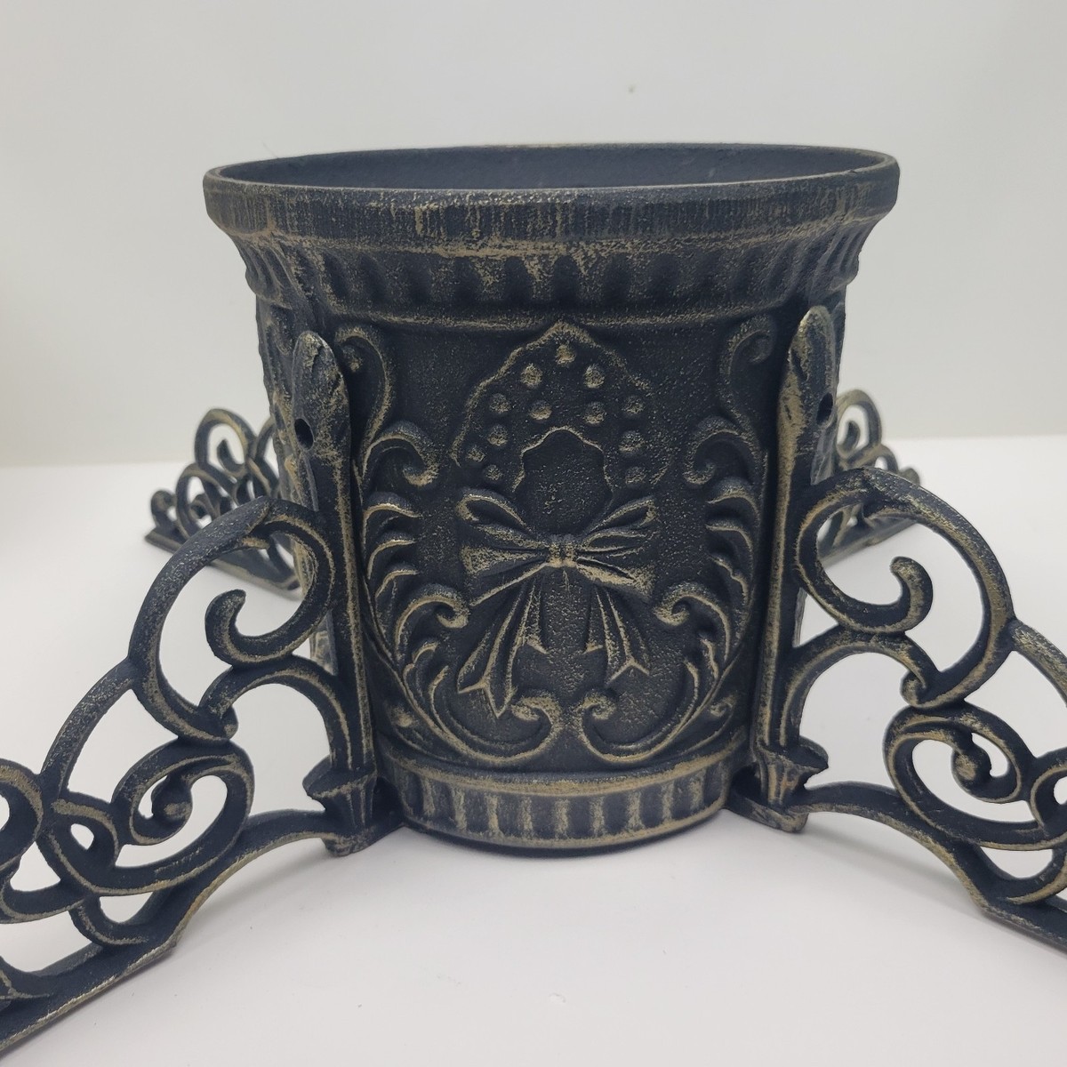 Vintage Brass Accented Cast Iron Christmas Tree Stand COSTCO