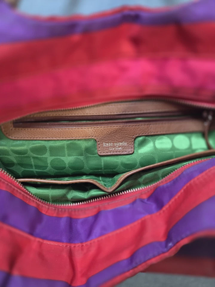 Сумка наплечная Kate Spade в полоску цветной блок радужная сумка с короткими ручками - Изображение 4 из 4