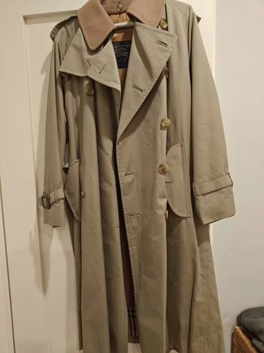 Trench cappotto uomo Burberrys verde medio fodera lana originale da collezione