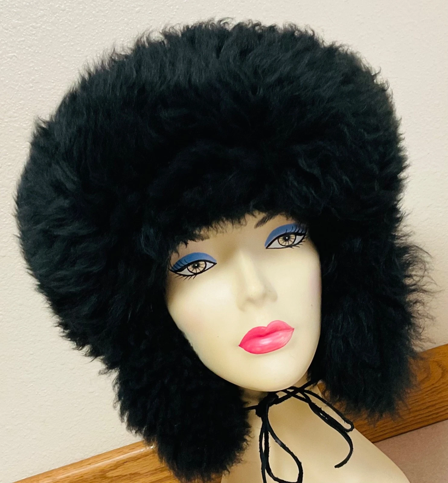 New Zealand Black Sheepskin Trapper Hat