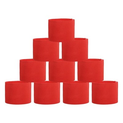 10Pcs Captain Armbands, Adjustable Arm Band, Red