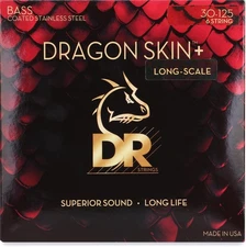 DR Strings Dragon Skin+ Coated 6-string Bass Guitar Strings - .030-.125 Medium