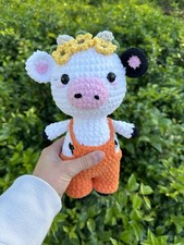 Highland Cow Handmade Crochet Knitted Amigurumi Farm Animal Plush Toy