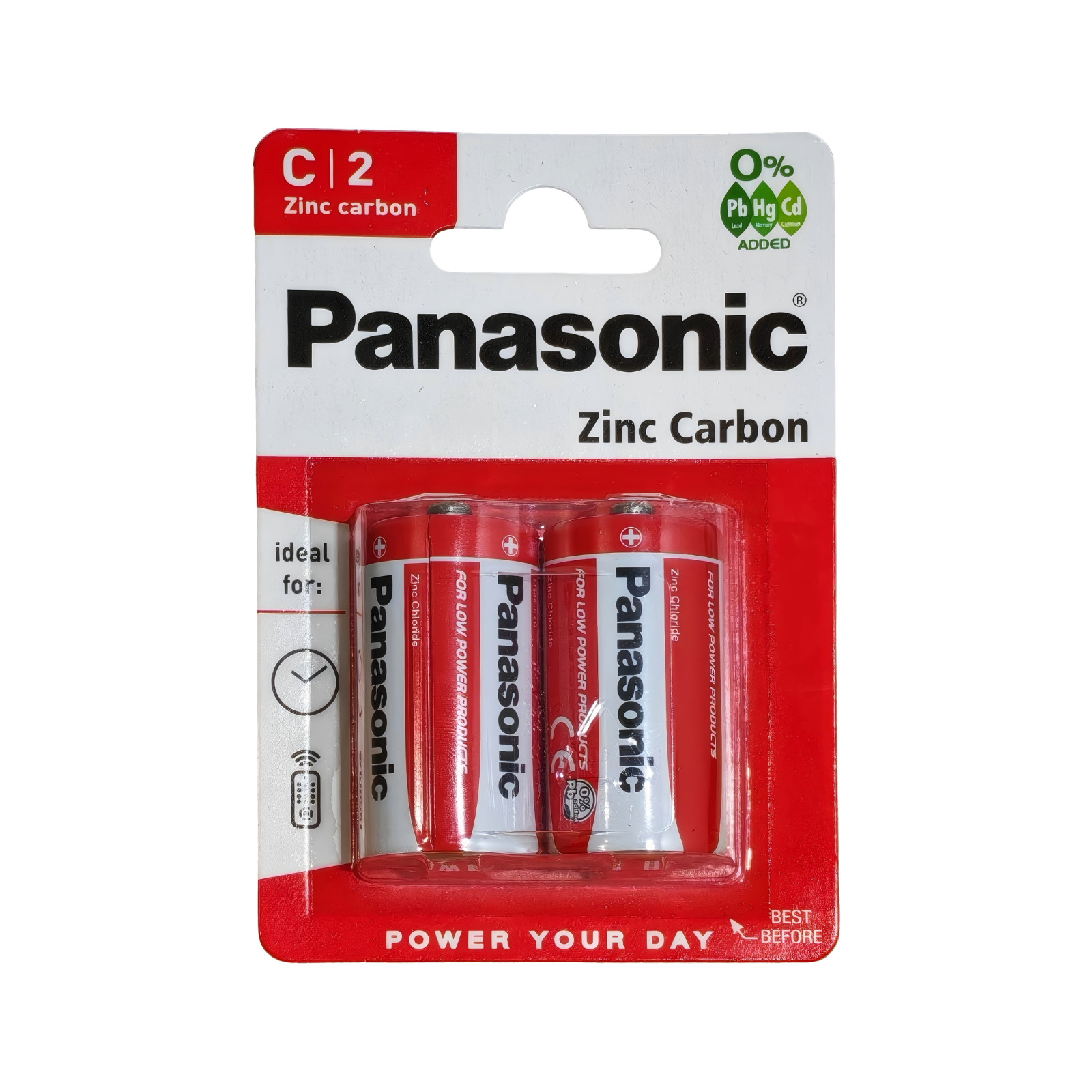 Panasonic C Size Batteries R14 1.5V Zinc Carbon UM2 MN1400 2 Pack
