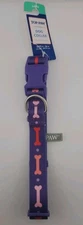 Top Paw Dog Collar - Purple Bones - Large