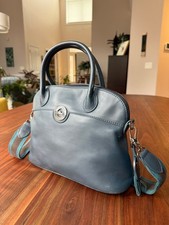 Vintage Longchamp Made in France Leather Dome Satchel Bowler Bag, Crossbody 2WAY