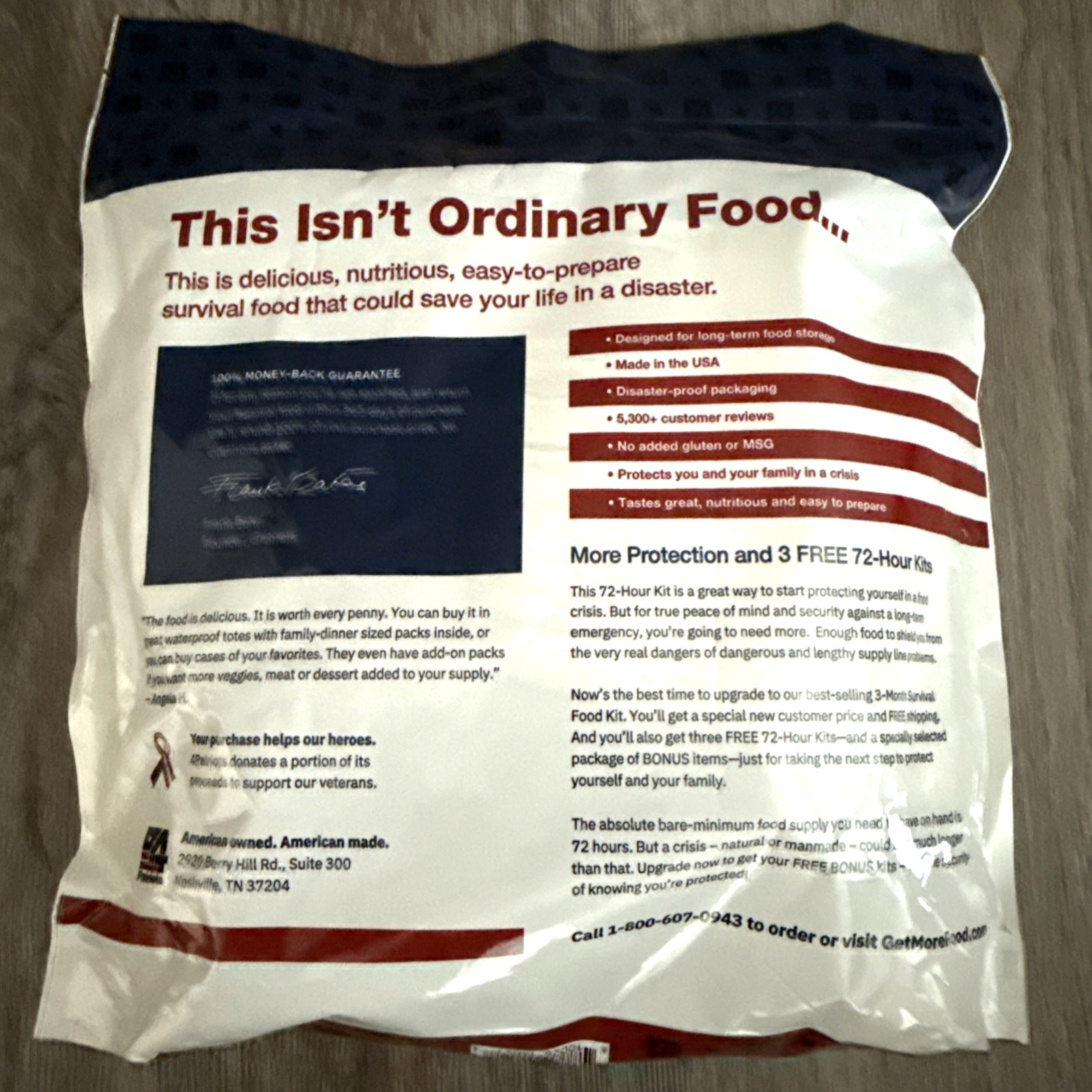 NEW 4Patriots 72-Hour Survival Food Kit Unopened—BUY MORE AND SAVE—SHIPS FAST