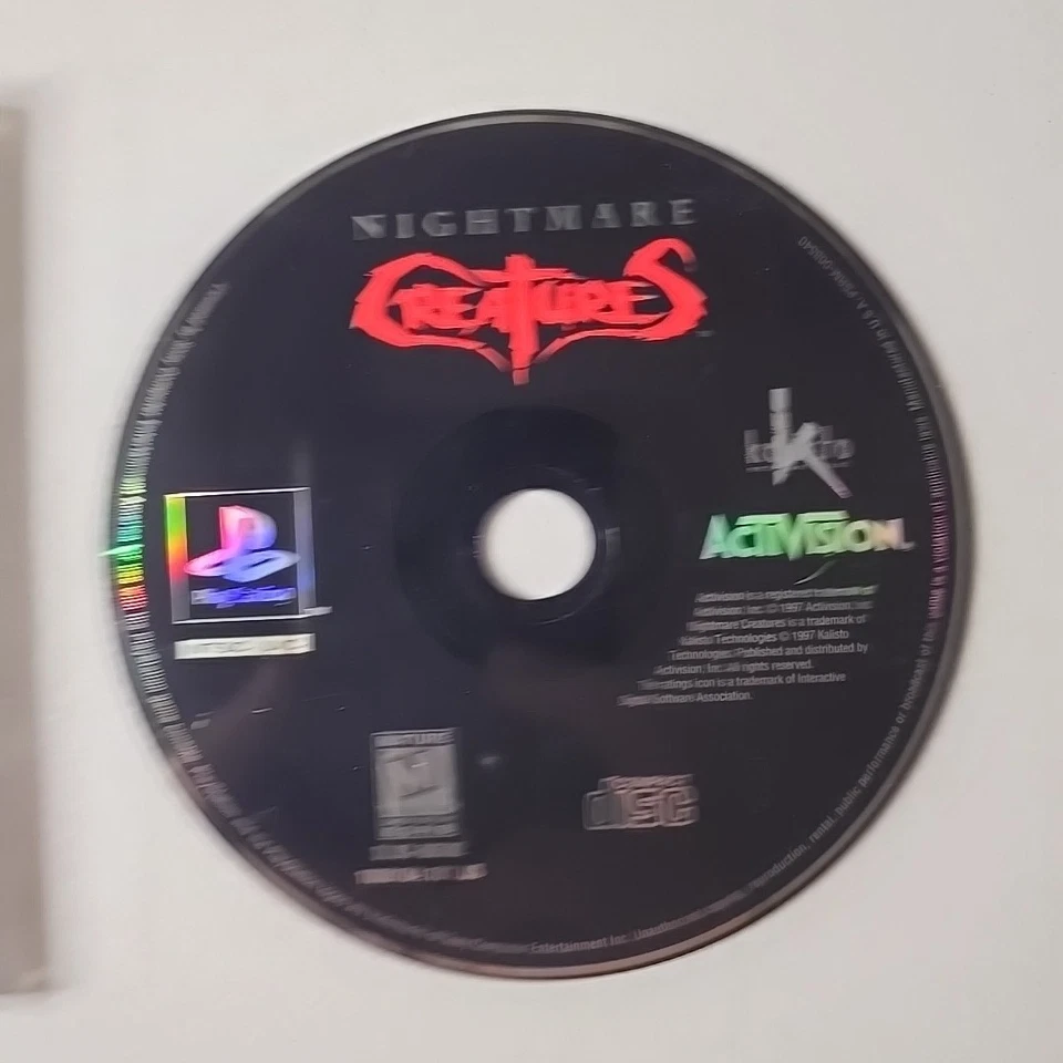 Nightmare Creatures (PlayStation 1, 1997) PS1 CIB W/ Reg Card  Some Water Damage - Image 2 of 4