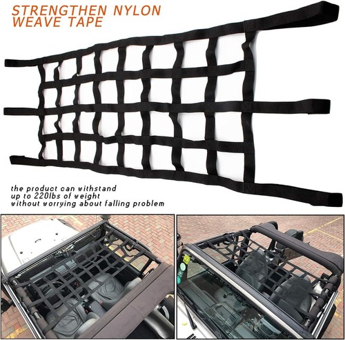 Red de carga de malla para techo automático la solución definitiva para Jeep Wrangler YJ TJ JK JKU JL - Imagen 4 de 20