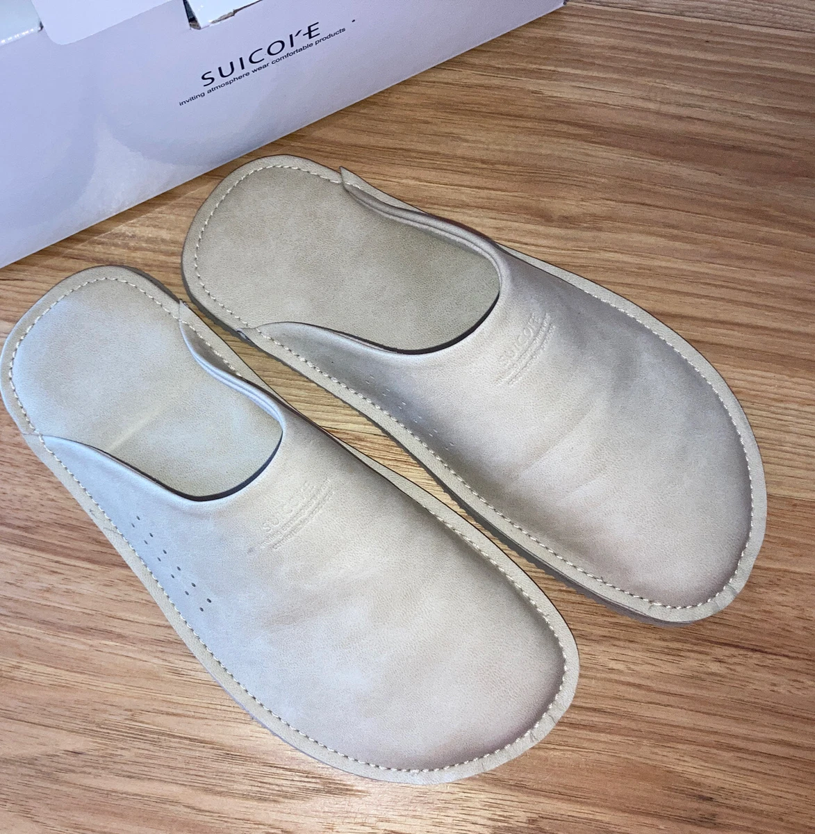 Suicoke Lipper Leather Slides Beige Size 6 | eBay