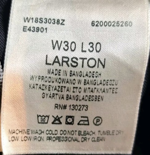 WRANGLER LARSTON BLACK DENIM TAPERED STRETCH JEANS SIZE W30 x L30 30" WAIST - Picture 5 of 8