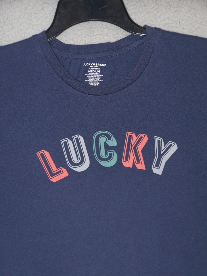 Lucky Brand Top 女式中号 8 10 蓝色图案长袖睡眠衬衫女士 — 第 2/4 张图片