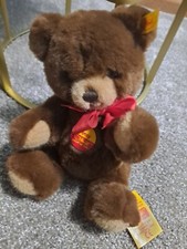 Steiff Posable Brown Teddy Bear 10" with tags "Teddy Petsy"