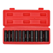 1/2" Drive Deep Impact Socket Set, 6-Point,SAE  3/8 Inch to 1Inch 11 PCS