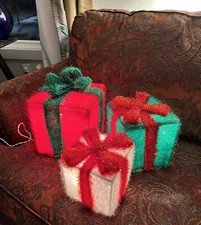 Vtg Enchanted Forest 3 Piece Lighted Boxes Indoor/Outdoor - Old School 2010