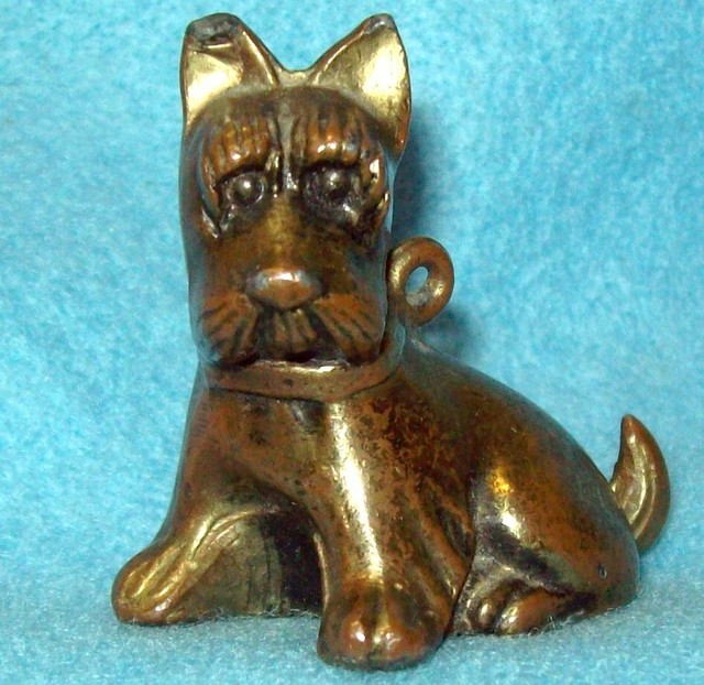 Vintage Brass Metal Scottie Dog Scottish Terrier Paperweight MADE IN