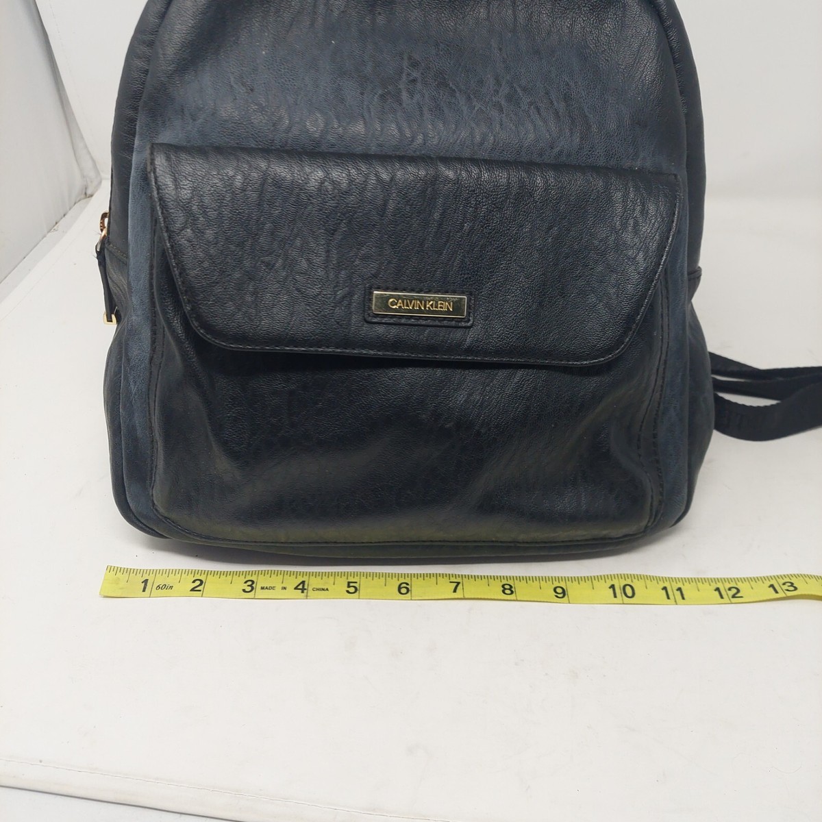 Calvin Klein Colorblock Faux Leather Backpack Purse – Black & Ivory | Modern Min Calvin Klein Black Faux Leather Mini Backpack Travel Carry  main image 2