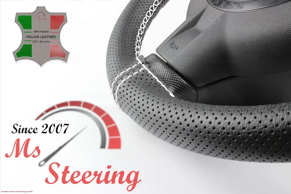 ДЛЯ LLINCOLN MKZ 15-19 ПАРФЮМЕРИЯ КОЖАНЫЙ ЧЕХОЛ РУЛЕВОГО КОЛЕСА БЕЛЫЙ 2 STIT - Изображение 4 из 4