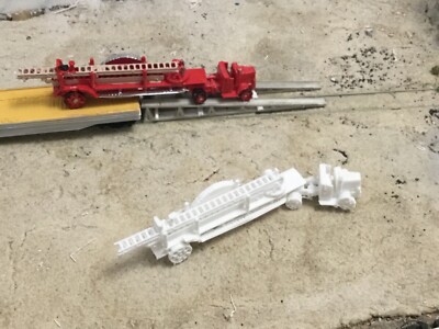 N Scale MACK AC HOOK & LADDER  TILLER FIRE TRUCK ENGINE 3D PRINTED UNPAINTED