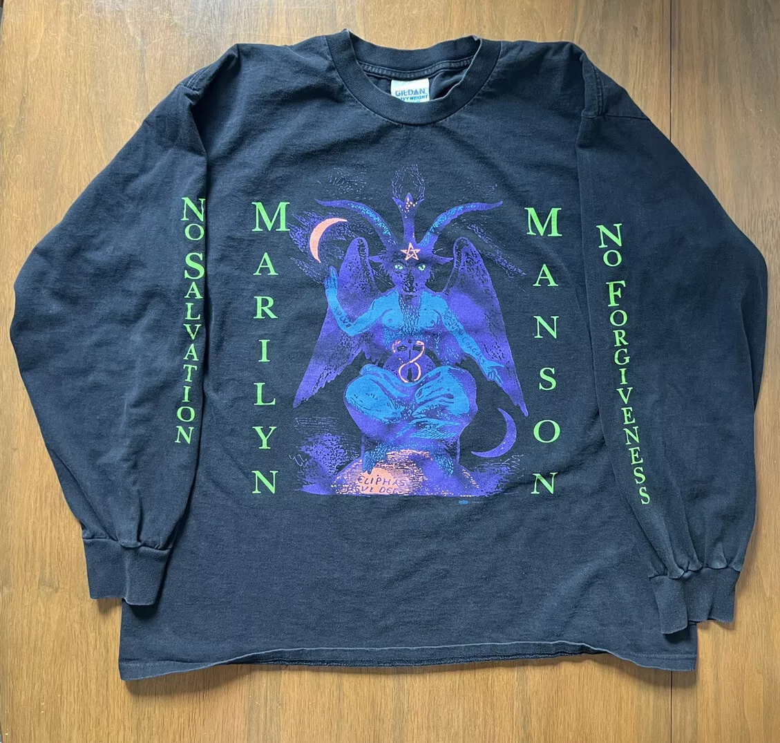 Vintage Rare 1996 Marilyn Manson Baphomet Long Sleeve T-Shirt XL