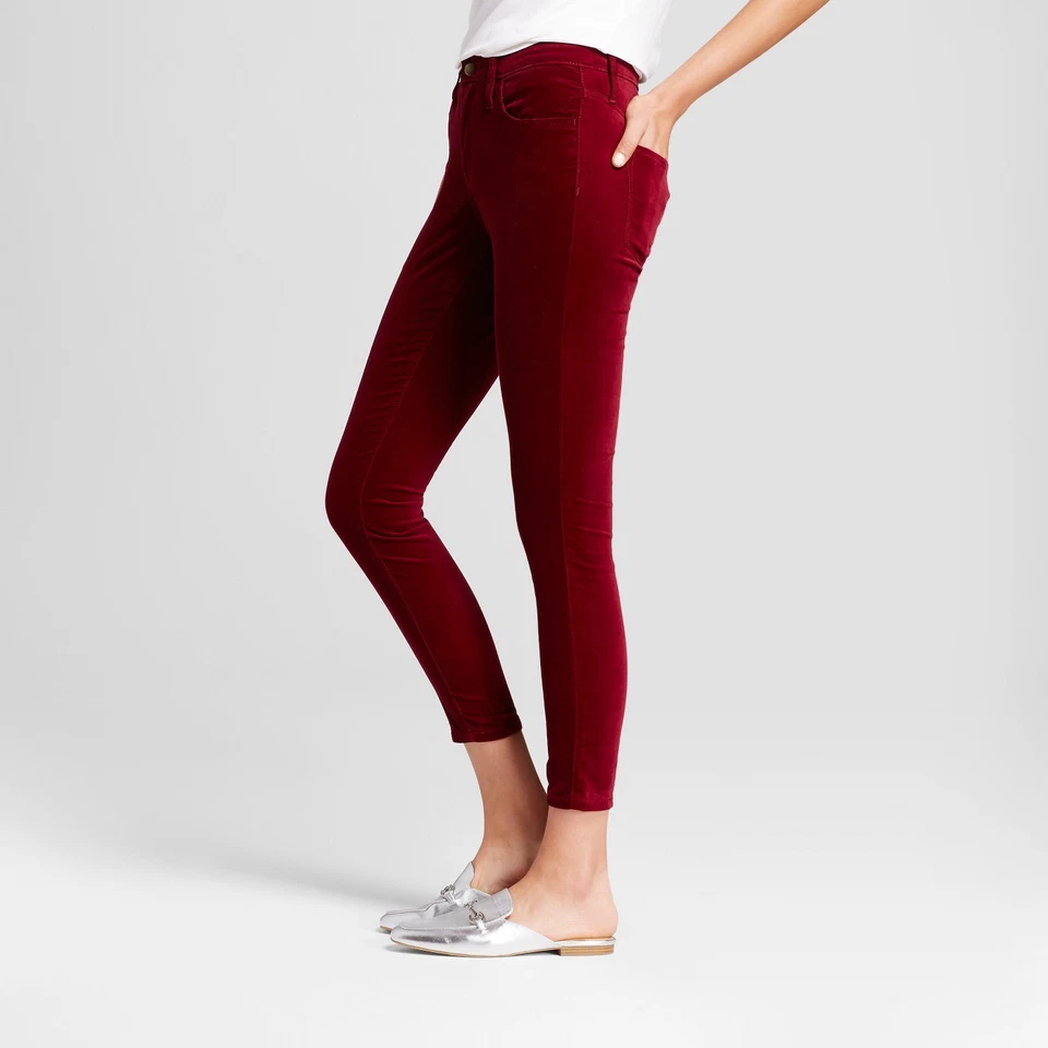 Women's Jean High Rise Skinny Velveteen - Mossimo™ Burgundy Red - Image 3 of 4
