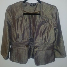 Women's 3/4 Sleeve Blazer Choco-gold Shimmer (new W/tags Size 6)