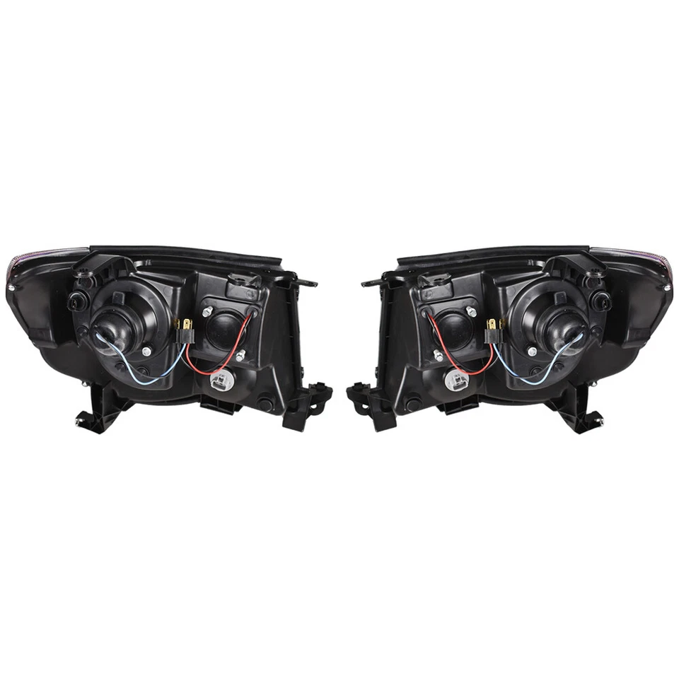 Para Toyota Tacoma 2005-2009-11 Faros L+R + Kit de rejilla de capó delantero negro Foto 3 de 4