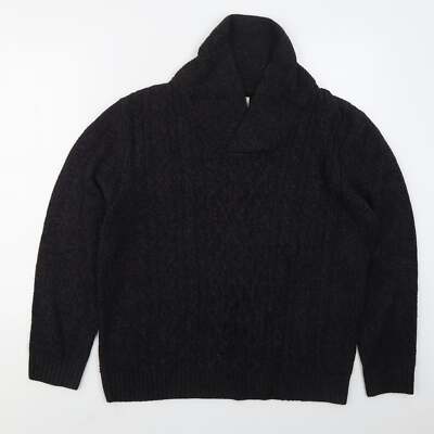 Matalan Herren Pullover schwarz Kragen Acrylmischung Größe L
