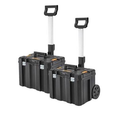DeWalt TSTAK mobiler Aufbewahrungswagen 2er-Pack ausziehbarer Griff strapazierfähig NEU UK