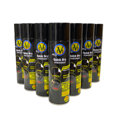 12x 500ml Satinschwarz Sprühlack Auto Teppich & Matten Spray DIY