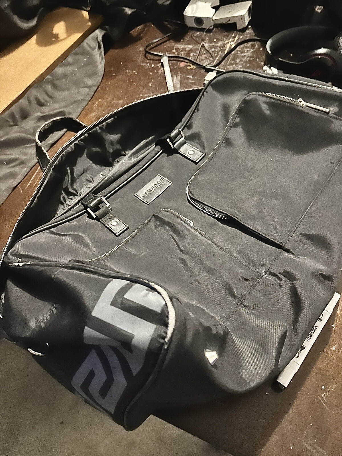 VERSACE Parfums Greca Black Duffle Bag Lg Overnight … Gem