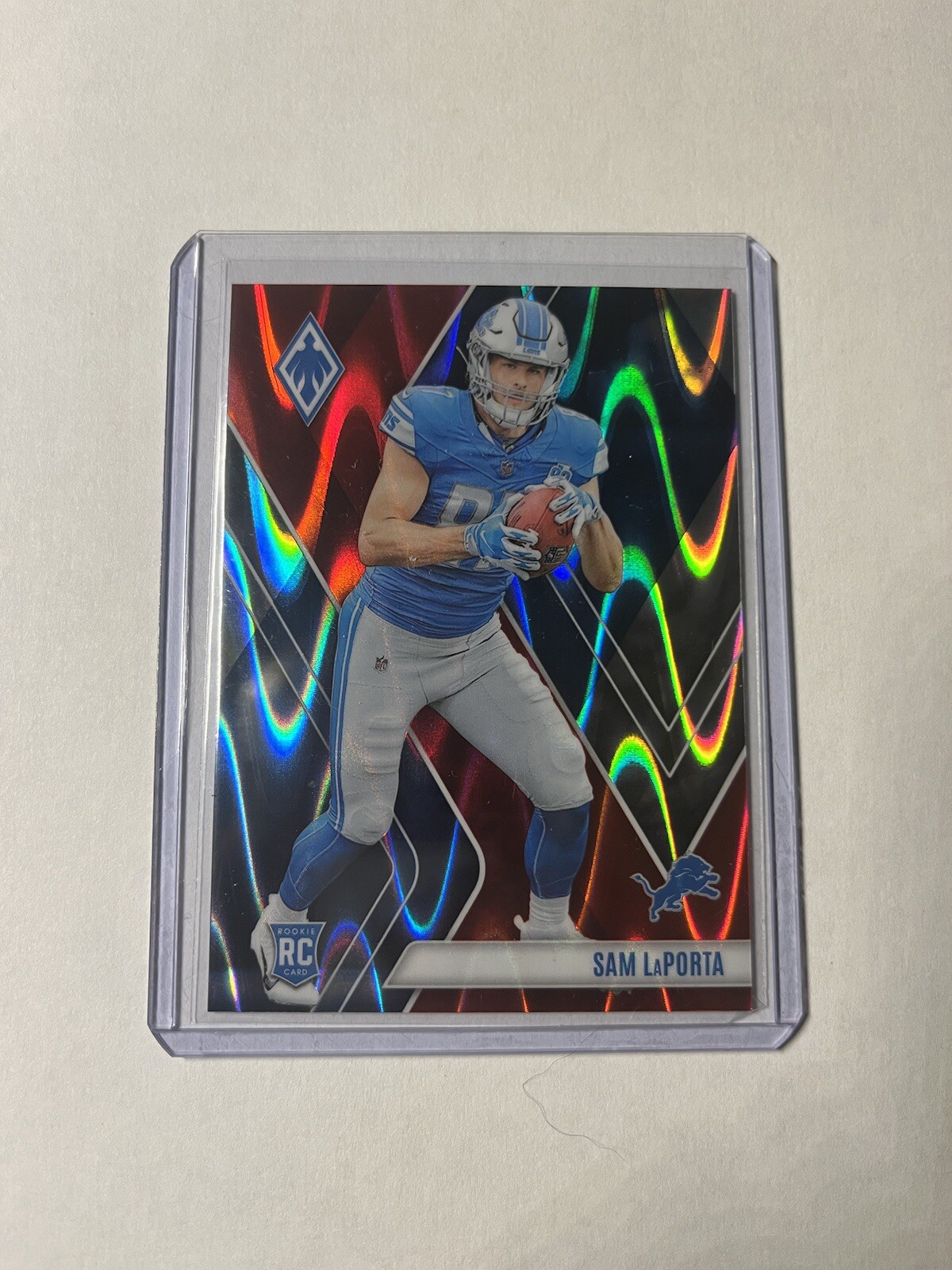 2023 Panini Phoenix Seismic Red #115 Sam LaPorta /199 RC Lions Rookie SP