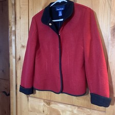 Evan-Picone Wool Blend Sweater Jacket Christmas Red Size 8P