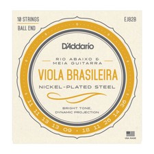 D'Addario EJ82B Nickel Plated Steel Viola Brasileira strings; gauges 11-36