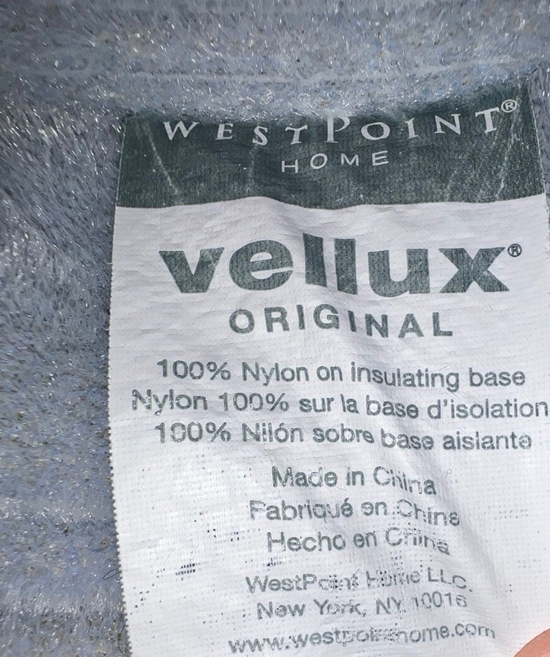 Vintage Vellux Pale Blue Blanket West Point Home Inc 88” X 91” eBay