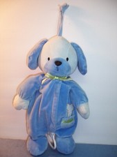 CARTER'S BLUE PUPPY DOG - musical crib pull toy Thank Heaven Little Boys - VGC
