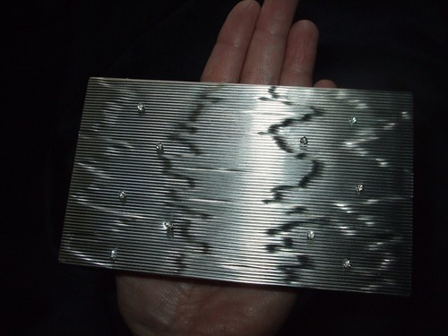 Vintage Evans Silver and Rhinestone Case, HTF Rare Complete Small Minaudière - Picture 14 of 18