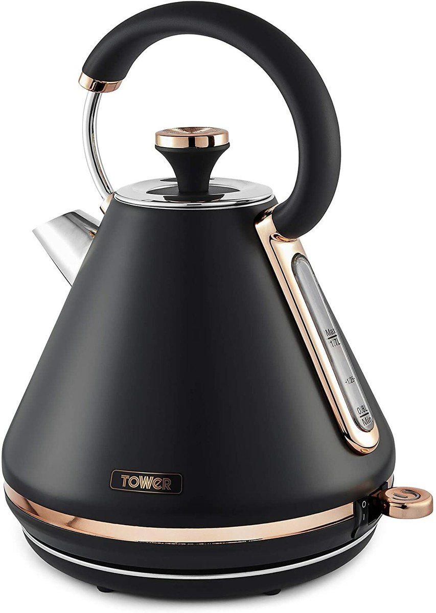 Tower T10044RG Cavaletto Pyramid Kettle 3KW Black and Rose