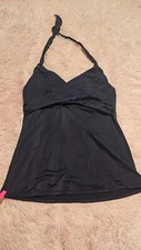 Athleta Woman Blue Tara Halter Adjustable Strap Tankini Swimsuit Top Size 36B/C