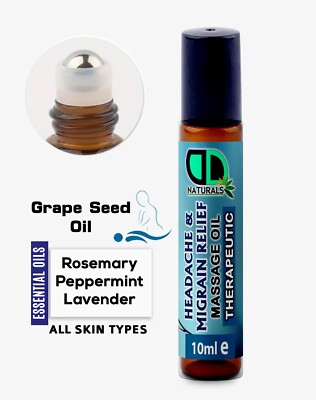 Therapeutischer Migräne Relief Massage Rollerball Aromatherapie Stressabbau 10ml