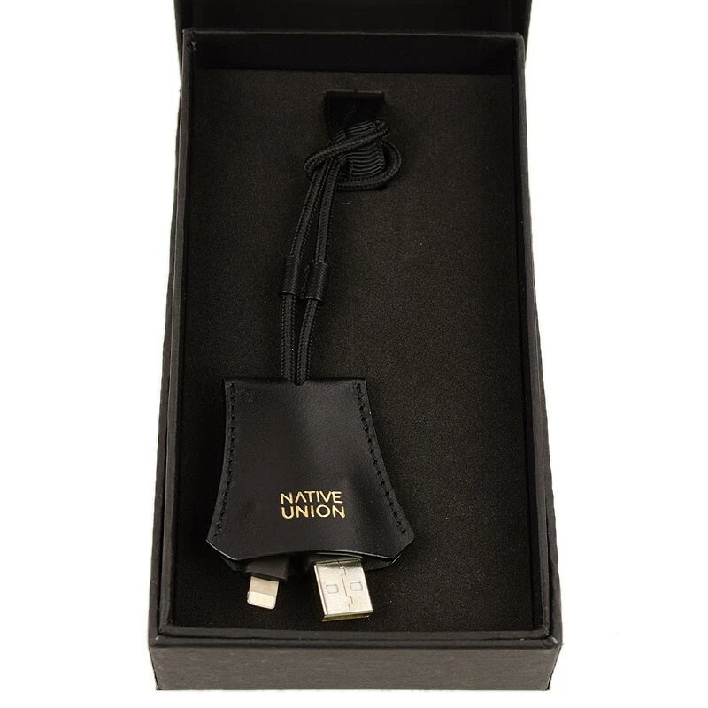 NATIVE UNION Black TAG CABLE Cable USB Leather Clochette For Bag NIB - Image 4 of 4