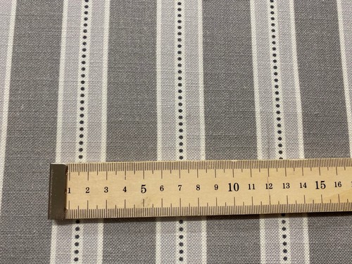 Lámpara de algodón a rayas de madera Panamá gris 140 cm de ancho Oslo tela cortina - Imagen 4 de 4