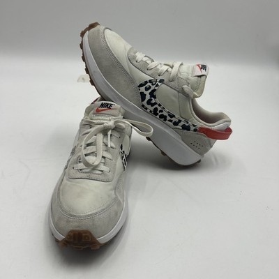 Nike Waffle Debut White Team Orange Leopard Women s Shoes Size 10 DZ5201-100