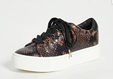 Joie Handan Snake Embossed Leather Sneakers Size 38 Women US Size 7.5/8 NEW 248
