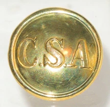 CIVIL WAR CONFEDERATE ARMY~SUPERIOR QUALITY~ "C S A" COAT BUTTON ALBERT # CS181A