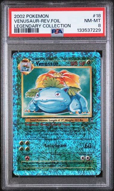 2002 Pokemon Legendary Collection Set Break #18 Venusaur Rev. Foil PSA 8 (T229)