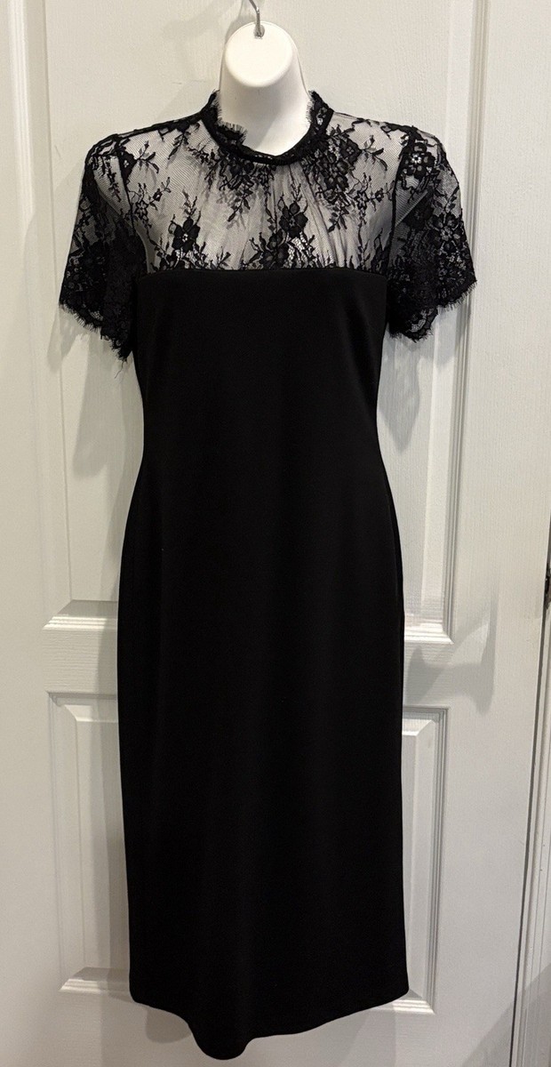 Hyacinth House Black Lace Agatha Midi Dress Size M | eBay