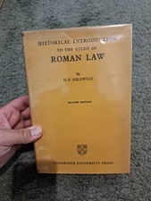 Historical Introduction to the Study of Roman Law H. F. Jolowicz Second Edition